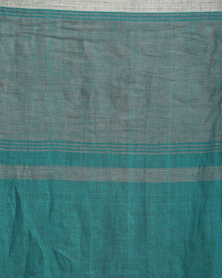 Women's Multicolour Traditional Handloom Check Linen Saree - Angoshobha