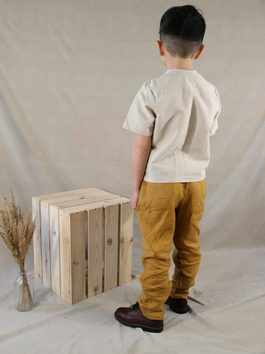 Boys' vintage linen trousers | Handmade cozy linen pants for toddler boy