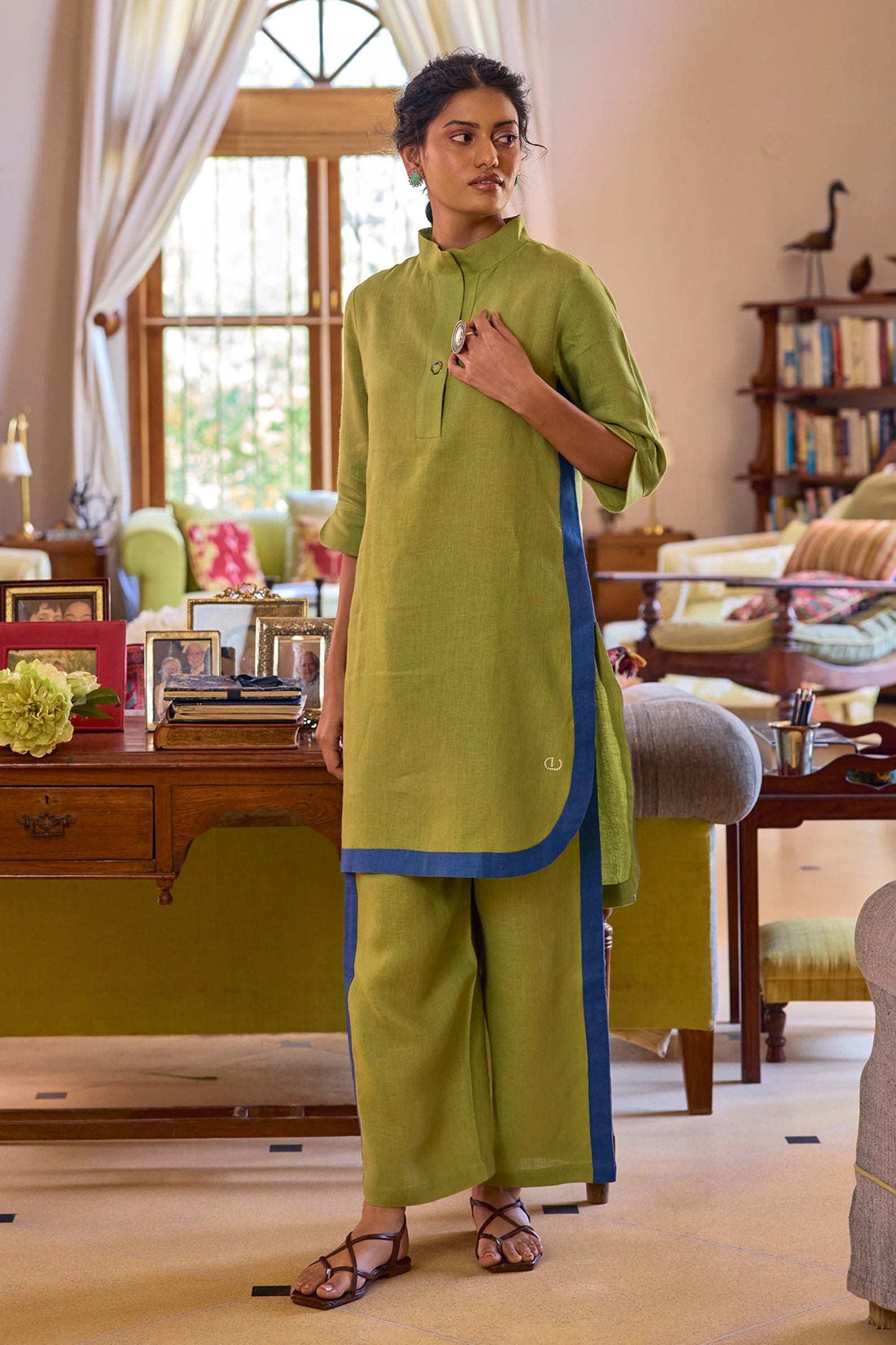 The Bryony Kurta Fabric- Linen