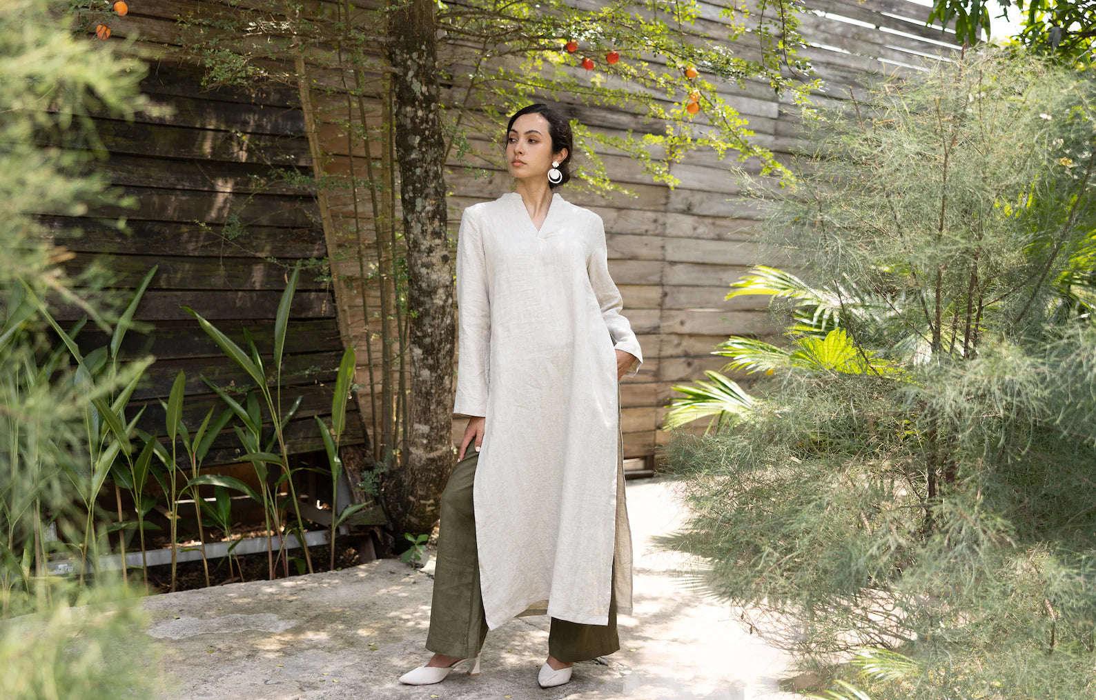 Long linen tunic for women CATHLEEN, Linen tunic shirt, Plus size tunic, Linen tunic and pants, Linen kaftan set, Wedding guest outfit