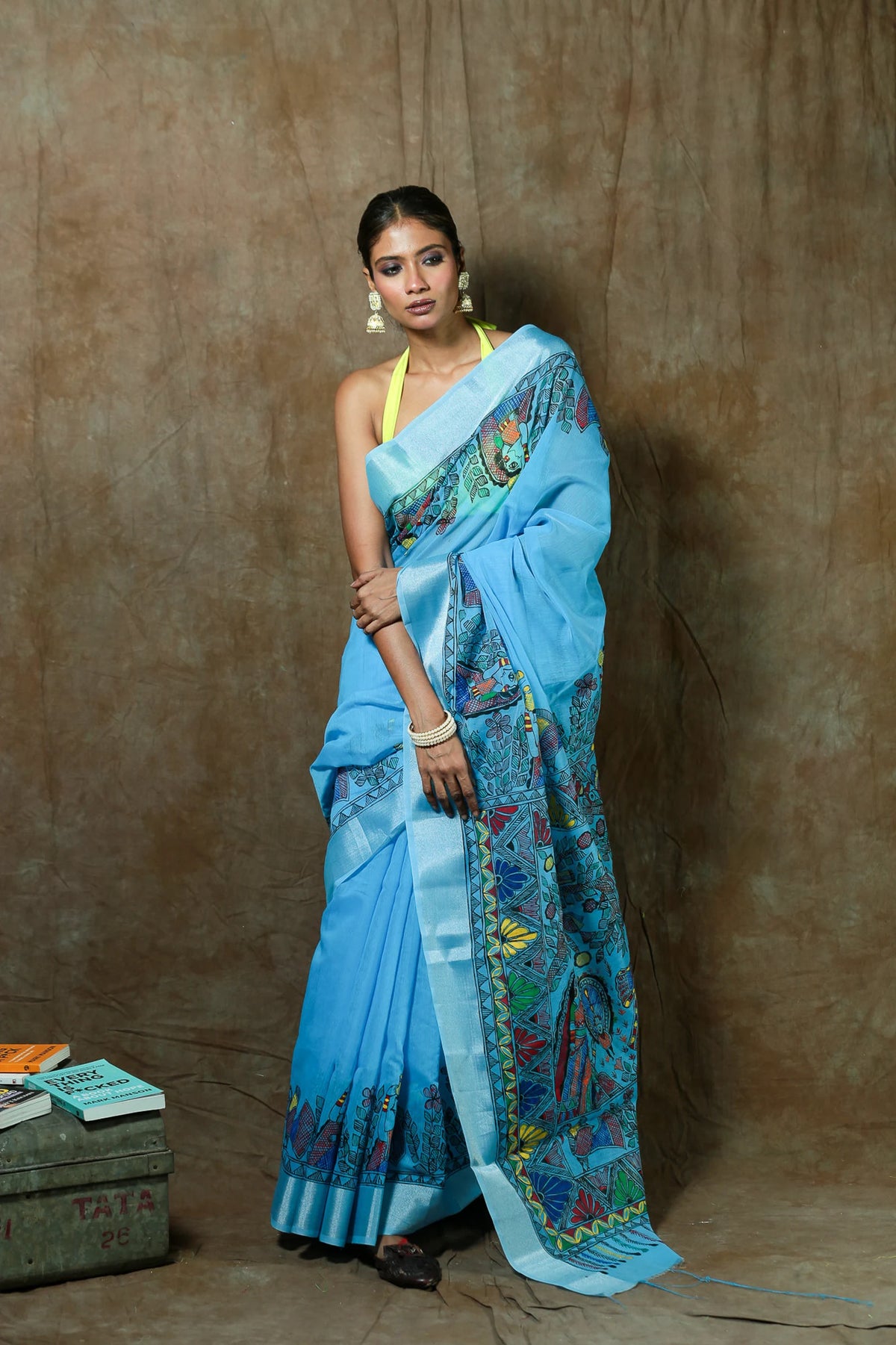 Madhubani Elegance, Artisanal Sarees, Unique Hand-Painted Sarees