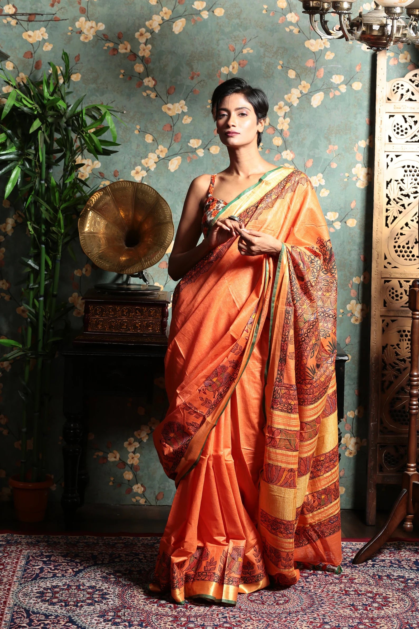 Madhubani Elegance, Artisanal Sarees, Unique Hand-Painted Sarees