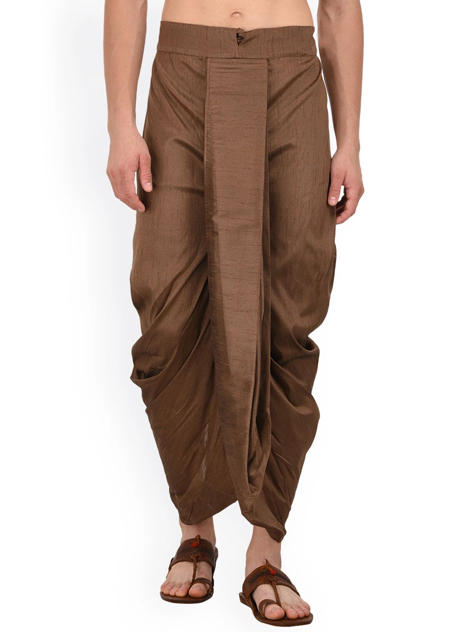 Men's Silk Dhoti Stitched Dupion Silk Pyjama Handmade Traditional Boho Hippie Fashion Dhoti Free Shipping (Size-Free Size) One Size Fit All